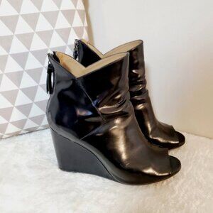 Anthropologie Castaner Genuine Leather Wedge Booties 7.5